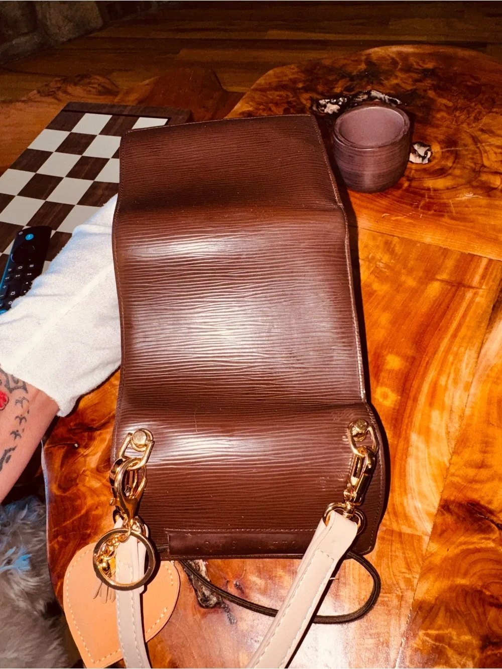 EGA Louis Vuitton Epi Portefeiulle Elastique Trifold Wallet Purse converted